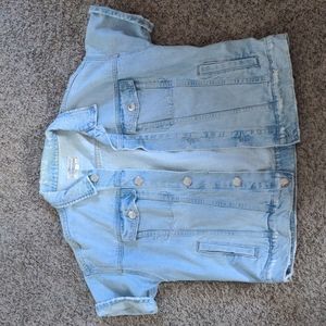 Oversized short sleeve jean jacket